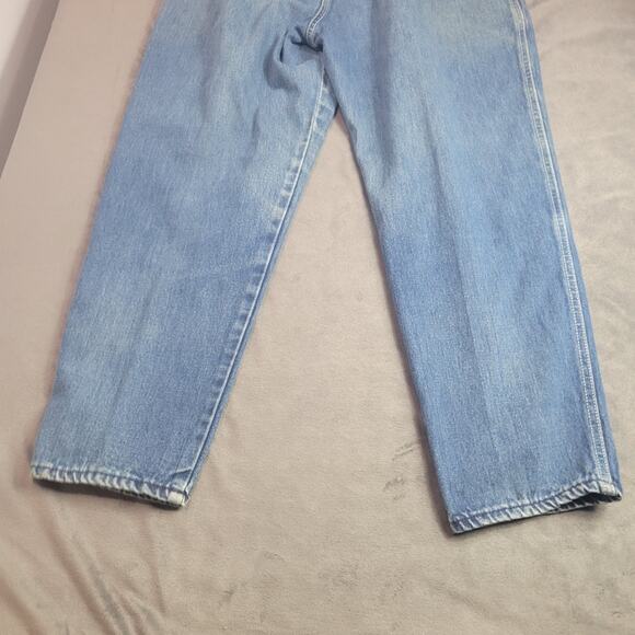 Vintage Gitano Jeans Womens Size 16 Short Blue High Rise Barrel Leg Rigid Denim - Picture 11 of 15